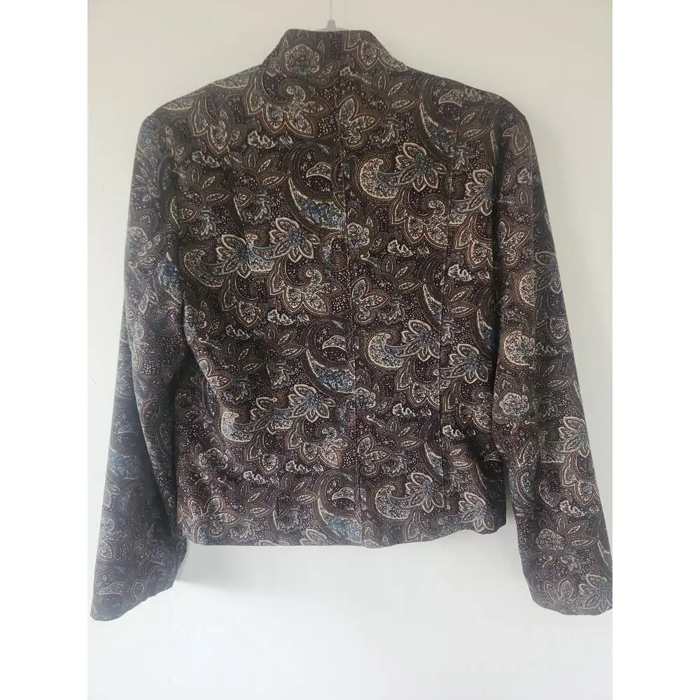 Orvis Women's Blazer Jacket Size 6 Brown Polyester Blend Button-Up Lined - Picture 6 of 6